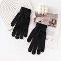 Guanti in maglia di cashmere nero 100% premium per uomo e donna, caldi invernali - Taglia unica / Grigio scuro