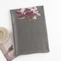 Elegant gray imitation cashmere scarf featuring a soft texture and purple floral print - 64*180cm / Gray Peony Print