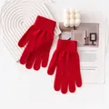 Guanti in maglia premium 100% cashmere rosso per uomo e donna, accessorio invernale - Taglia unica / Rosso