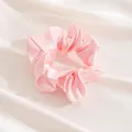 Elegant large pink silk scrunchie with a soft satin finish for versatile styling. - Light Pink