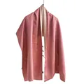 Elegant pink mulberry silk scarf with traditional Chinese frog buttons and floral pattern - 55*185cm / Pink Jacquard (FHZ25-9618 -1)