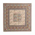 Elegante klassieke zijden wollen vierkante sjaal met ruitermotief in beige tinten - 65*65 / Natuur Roze