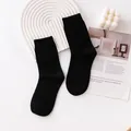 Premium black 100% cashmere warm socks for men and women cozy winter home wear - Solid Color Style (FHY25-7087-1)