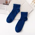 Premium navy blue cashmere socks providing warmth and comfort for autumn and winter seasons - Men Cuff 8cm*Foot 19cm / Royal Blue (Men)
