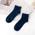 Dark blue 100% cashmere short socks for men and women, soft winter warm hosiery - Men Cuff 8cm*Foot 19cm / Navy Blue (Men's)