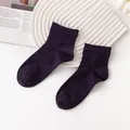 Soft dark purple 100% cashmere ankle socks for winter warmth and comfort at home - Women's Style (FHY25-7151-5)