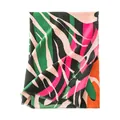 Warm autumn winter imitation cashmere scarf with vibrant colorful abstract zebra patterns - 68*190cm / Green Ripples (FH25-5992-1)