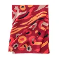 Κομψό κόκκινο κασμίρ κασκόλ με αφηρημένα πορτοκαλί floral σχέδια για γυναίκες - 68*190cm / Κόκκινο Μικρό Λουλούδι