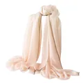 Elegant gradient pink wool scarf with a delicate jacquard weave for spring and summer - Jacquard Gradient (FHY25-7067-3) / 90*200cm / Light Pink
