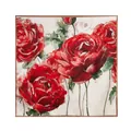Elegante foulard in seta di gelso da 70 cm con vivace stampa floreale a rose rosse - 65x65cm / Rosa Appassionata