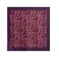 Premium red and navy blue paisley pattern square silk scarf for elegant unisex wear - Hand Rolled Square Scarf / 53x53cm / Burgundy Paisley (FHZ25-9776-1)