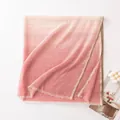 Eleganter Wollschal mit Farbverlauf in Rosa und Beige und feinen Fransen für Damen - Jacquard Farbverlauf (FHY25-7067-5)