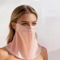 High-quality pink mulberry silk sun protection face mask with breathable 3D design - One Size / Light Pink (9672-2)