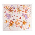 Elegant mulberry silk square scarf featuring vibrant floral and butterfly prints - Splendid Nude Pink (FHZ24-9166-1)