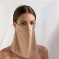 Premium mulberry silk sunscreen face mask in champagne for full face protection - One Size / Champagne (9672-4)