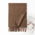 Élégante écharpe en cachemire de chèvre marron avec franges pour la chaleur d'hiver - 30x180cm / Violet Naturel