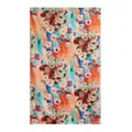 Elegant long silk scarf with vibrant colorful watercolor magnolia floral print for women - Watercolor Red Flower / 176*110cm