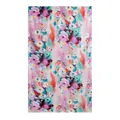 Artistic ink magnolia floral print mulberry silk scarf long shawl wrap for women - Watercolor Purple Flower / 176*110cm