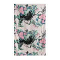 Elegant mulberry silk scarf with traditional Chinese ink painting floral pattern - Ink Peach Blossom / 176*110cm