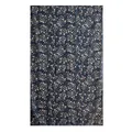 Luxurious navy blue mulberry silk scarf with elegant white and pink floral print - 176*110cm / Navy Blue Floral
