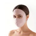 Full face mulberry silk sun protection mask in dusty rose pink for skin care. - One Size / Pink (9675-2)