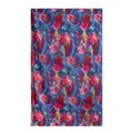 Mulberry silk scarf featuring elegant artistic floral print in vibrant blue and red - 176*110cm / Deep Blue Oil Painting Rose