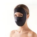Premium black mulberry silk facekini sunscreen mask for full face UV protection - One Size / Dark Gray (9675-4)