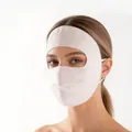 White mulberry silk sun protection face mask for full face coverage - One Size / White (9675-6)
