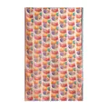 Elegant mulberry silk long scarf featuring a vibrant repeating artistic cat pattern - 176*110cm / Orange Cartoon Cat