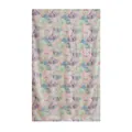 Elegant women's mulberry silk scarf featuring a soft pastel floral magnolia print - 176*110cm / Diamond Pink Rose