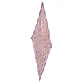 Elegant mulberry silk and wool long narrow scarf with purple paisley pattern and fine border - Purple Border Paisley / 133*47cm
