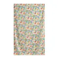 Vintage oil painting style mulberry silk scarf with a vibrant colorful floral pattern - 176x110cm / Green Small Floral