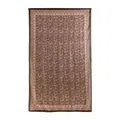 Elegant bohemian coffee brown mulberry silk shawl scarf with intricate floral paisley motifs - 176*110cm / Brown