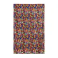 Vintage oil painting style mulberry silk scarf featuring a vibrant colorful mask pattern - Yellow Blue Funny Cat / 176*110cm