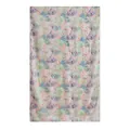 Elegant vintage oil painting floral mulberry silk scarf in pastel pink and green colors - Diamond Pink Rose / 176*110cm