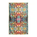 Elegant vintage oil painting floral print mulberry silk scarf and shawl for women - Colorful Small Flowers / 176*110cm