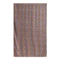 Vintage oil painting style mulberry silk scarf with gray and orange woven pattern - 176x110cm / Orange Blue Twisted Rope