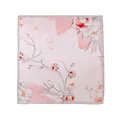 Elegant pink mulberry silk square scarf featuring delicate hand-rolled edges and floral print - 53x53cm / Light Pink Camellia