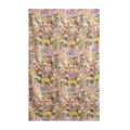 Vintage oil painting style mulberry silk scarf featuring a dense floral pattern on pink background - Yellow Graffiti Floral / 176*110cm