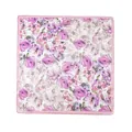 Mulberry silk scarf featuring elegant purple floral prints, a chic fashion accessory - 53x53cm / Purple Blossom