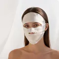 Premium champagne mulberry silk full face sun mask for UV protection and outdoor skin care - Full Face Cover / One Size / White (9670-2)