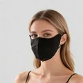 Premium breathable mulberry silk face mask in black with 3D eye corner protection. - 3D Eye Corner Protection Style (FHZ25D2-9673-2) / Black