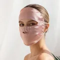 Pink mulberry silk full face mask providing UV sun protection and breathable skincare - Full Face Cover / One Size / Pink (9670-3)