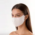 Premium double-layer mulberry silk face mask with 3D breathable design for UV sun protection - 3D Eye Corner Protection Style (FHZ25D2-9673-3) / White