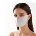 Premium light gray breathable 3D mulberry silk face mask for summer UV protection. - 3D Eye Corner Protection Style (FHZ25D2-9673-4) / Silver Gray