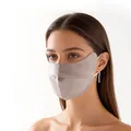 Premium mulberry silk face mask in taupe with breathable eye corner sun protection - 3D Eye Corner Protection Style (FHZ25D2-9673-5)