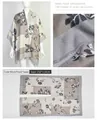 Close-up details and full layout of floral print cashmere-like split poncho wrap - -22 color block flower print camel