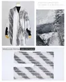 Grey snakeskin print split poncho shawl with close-up fabric detail view - Split Shawl / 152*114cm / Metallic Snake Print Dark Gray