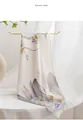 Mulberry silk small square scarf featuring elegant white floral patterns on a pearly background - 53x53cm / Light Purple Camellia