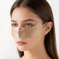 Premium mulberry silk sun protection mask for eye corner care in champagne gold finish - 3D Eye Corner Protection Style (FHZ25D12-90132-4)